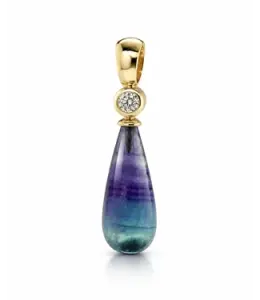 ROEMER by Bregje ROEMER by Bregje Hanger 14k geelgoud met Fluoriet en diamant 0.15ct