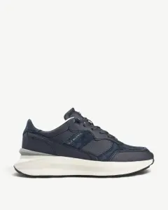 Heren veterschoenen-Blauw leer