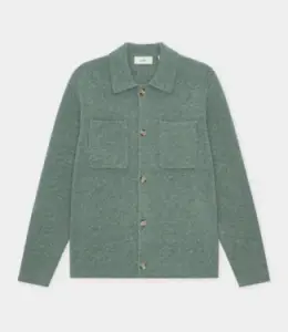 Les Deux milano knit overshirt laurel wreath green