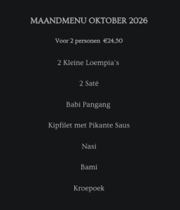Maandmenu oktober bij Restaurant Shanghai Apeldoorn voor 2 personen – €24,50