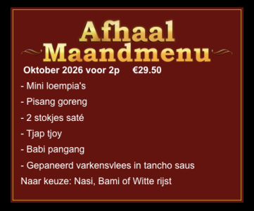 Oktober maandmenu voor 2 personen bij China You-Yi in Beerta voor €29,50