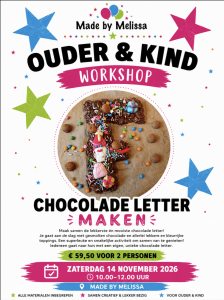 Chocoladeletter maken met je kind bij Made by Melissa in Haarlem op 15 november 2026