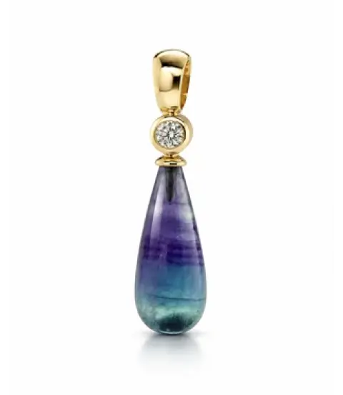 ROEMER by Bregje ROEMER by Bregje Hanger 14k geelgoud met Fluoriet en diamant 0.15ct