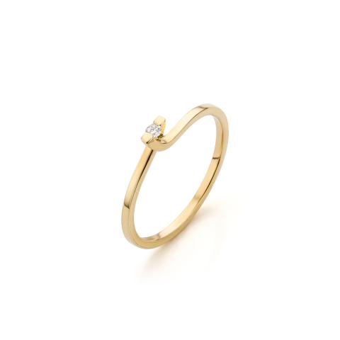Ring geelgoud met diamant