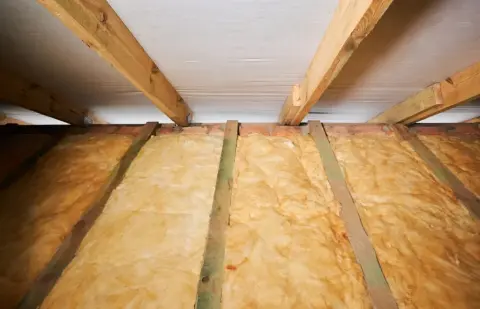 Detailfoto van een renovatie van dakisolatie uitgevoerd door het erkende dakdekkersbedrijf BDS-Dak.