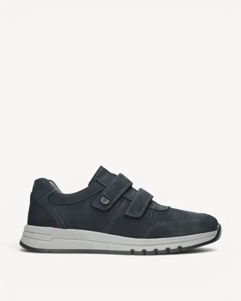 Heren veterschoenen-Blauw suède/nubuck