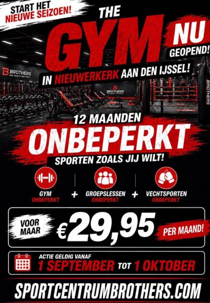 The Gym nu geopend in Nieuwerkerk aan den IJssel - 12 maanden onbeperkt sporten voor 29,95 euro per maand