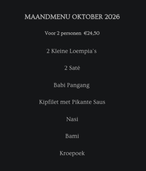 Maandmenu oktober bij Restaurant Shanghai Apeldoorn voor 2 personen – €24,50