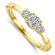 0899-046 Gouden verlovingsring met 3xbriljant totaal 0.46 crt. Labgrown mt 17.5 40.30293