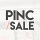 PINC Sale-logo boven kledingrekken in winkel