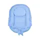 Babynestje FRILL – Babynest SET met kussen – 90×50 cm – Blauw