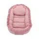 Soosie GLAMOUR velvet babynest set met kussen, roze, 90x50 cm