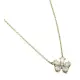 Geelgoud collier rozet hanger met diamant "Peervorm"