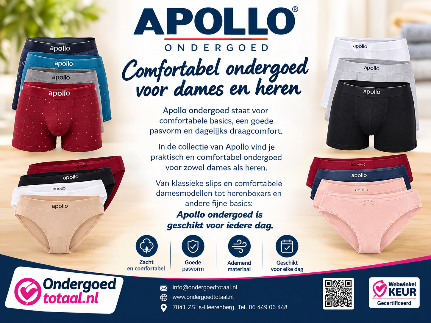 apollo dames en heren ondergoed