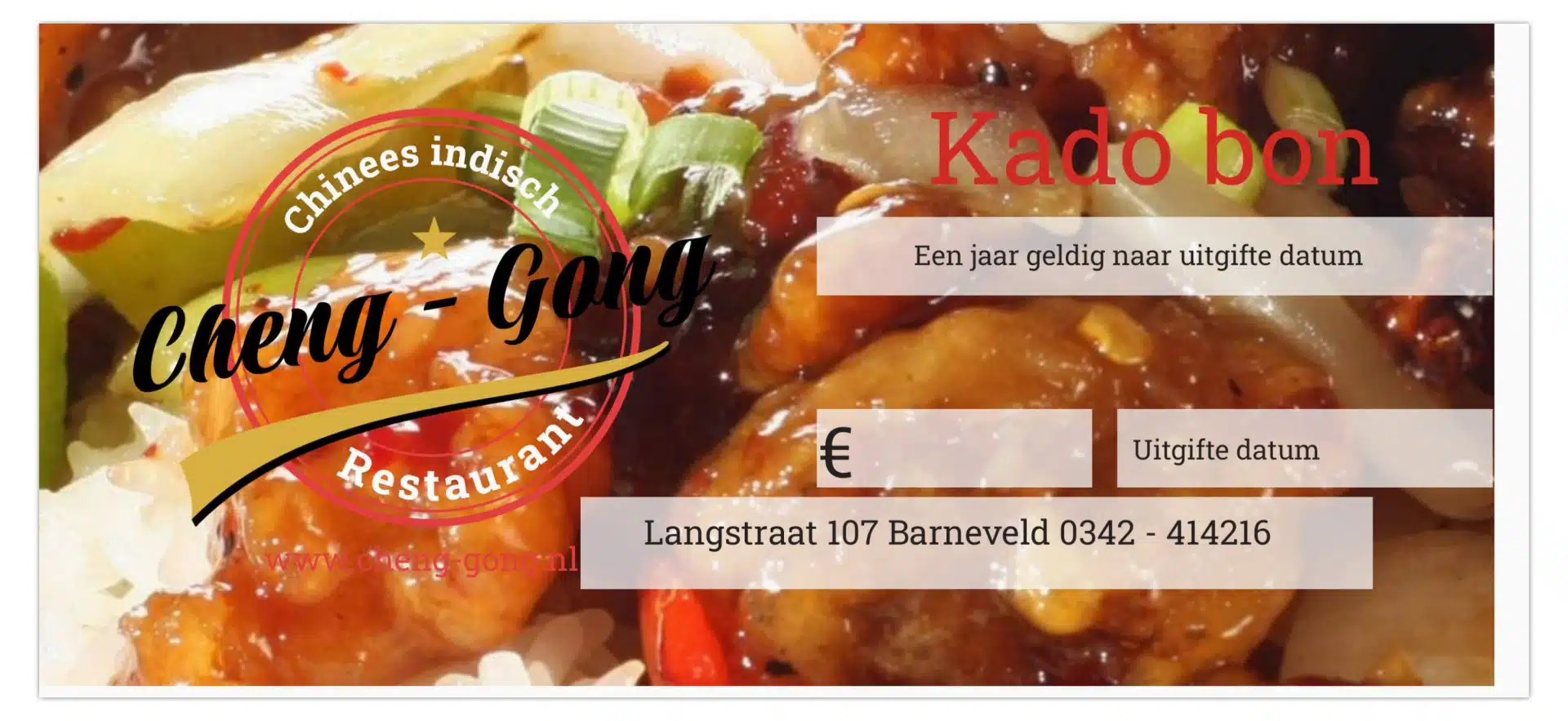 Chinees eten afhalen of laten bezorgen in Barneveld bij Cheng Gong