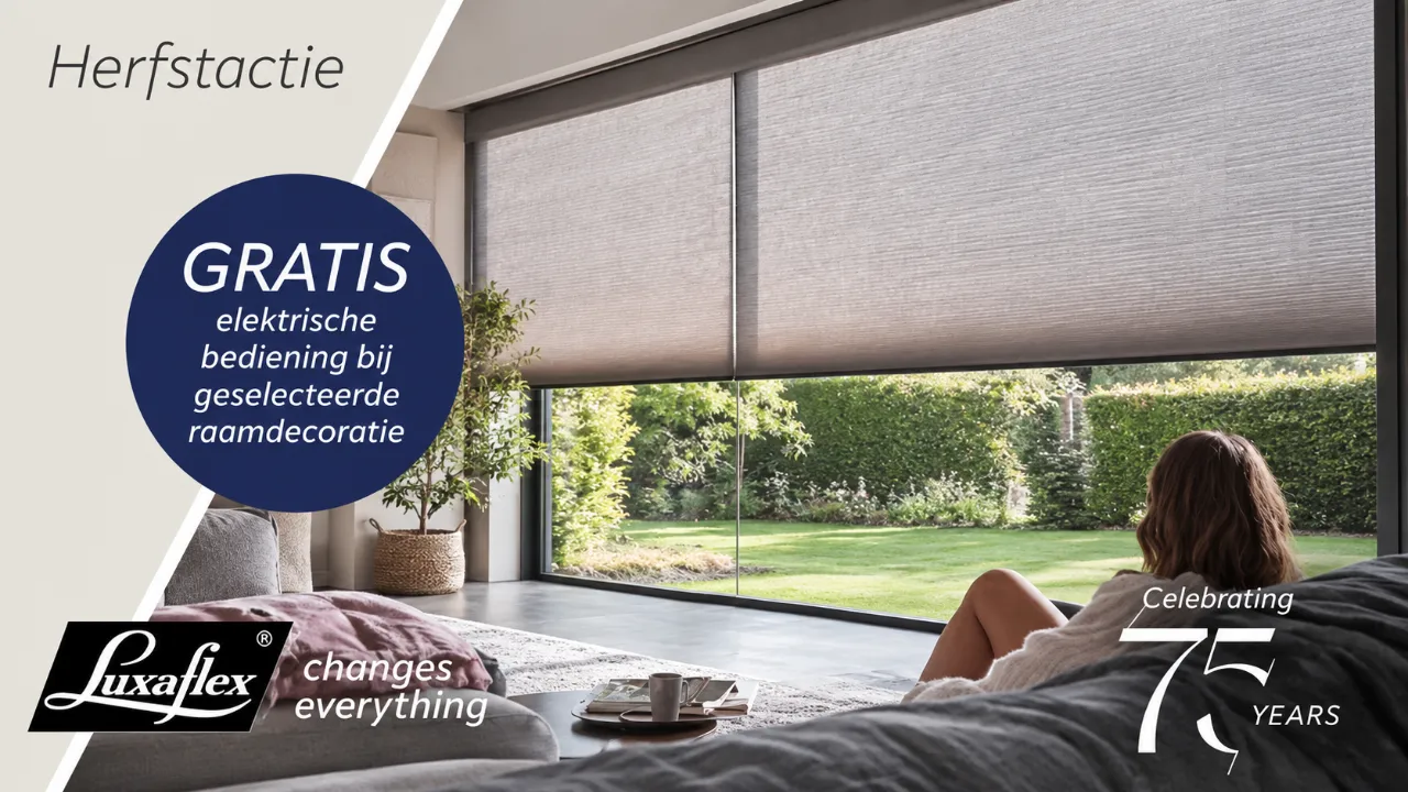 Luxaflex herfstactie: gratis PowerView automation bij Decokay Hazerswoude-Dorp