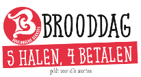 Woensdag brooddag bij Bakkerij Bekkers Eindhoven: 5 halen, 4 betalen